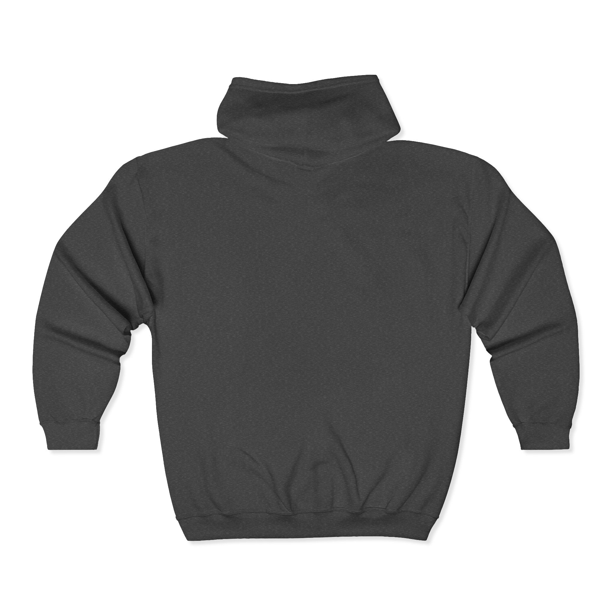 Black Full-Zip Hoodie — Classic Unisex Zip-Up Sweatshirt