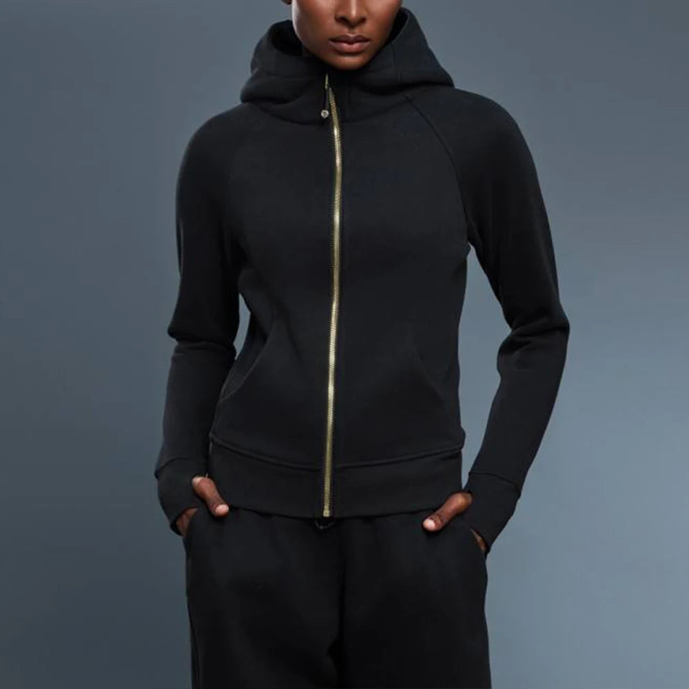 USA Oversea Warehouse Athleisure Stand Collar Warm Windproof Sports Hoodies  Suitable for Outdoor Running