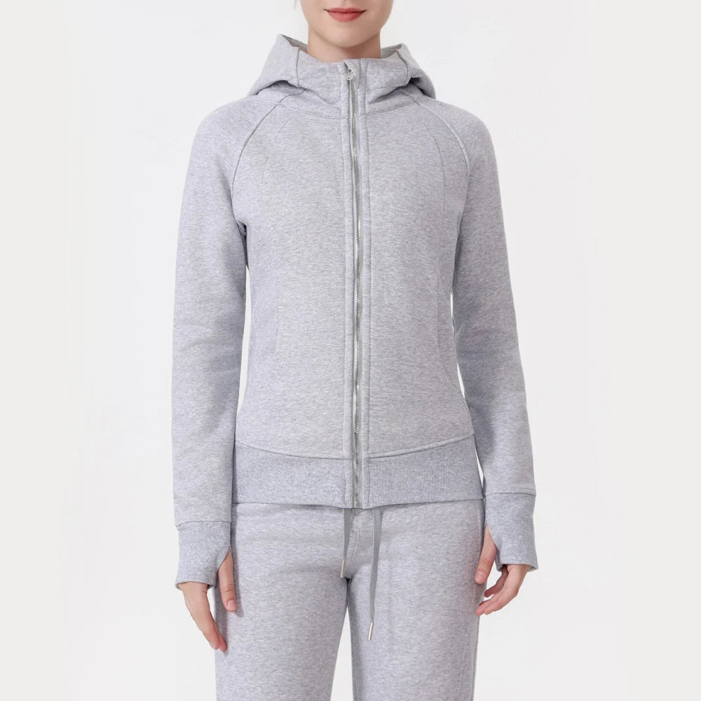 USA Oversea Warehouse Athleisure Stand Collar Warm Windproof Sports Hoodies  Suitable for Outdoor Running