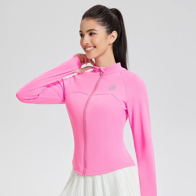Fleece New in Coats & Jackets Women Zip Fitness Yoga Shirt Winter Gym Top Activewear Running Workout Long Sleeve Sports Jackets
