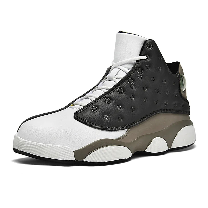 Black White Panda High-Top Basketball Shoes Couples Trendy Casual Microfiber Mesh Upper Non-Slip Rubber Outsole Front Laces