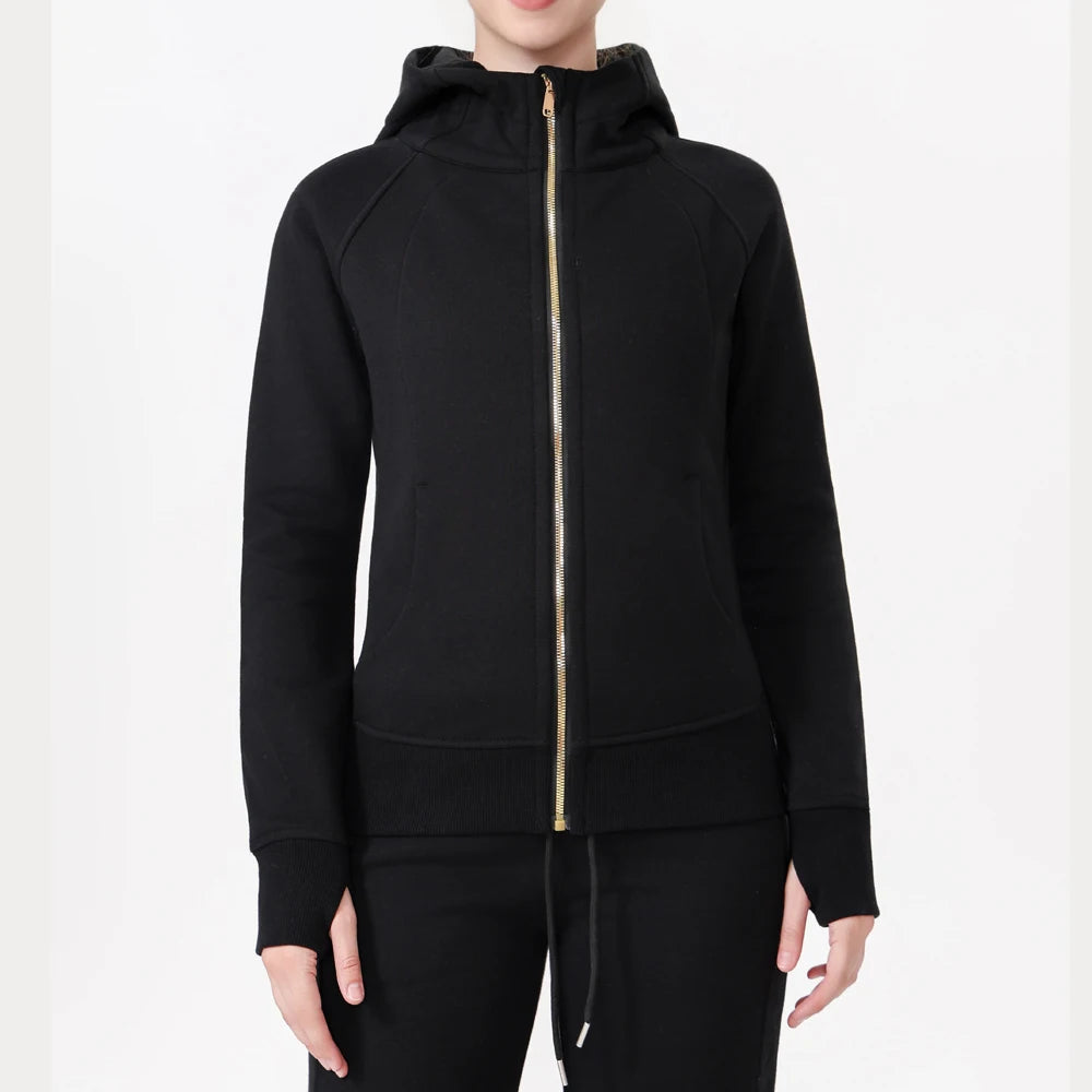 USA Oversea Warehouse Athleisure Stand Collar Warm Windproof Sports Hoodies  Suitable for Outdoor Running