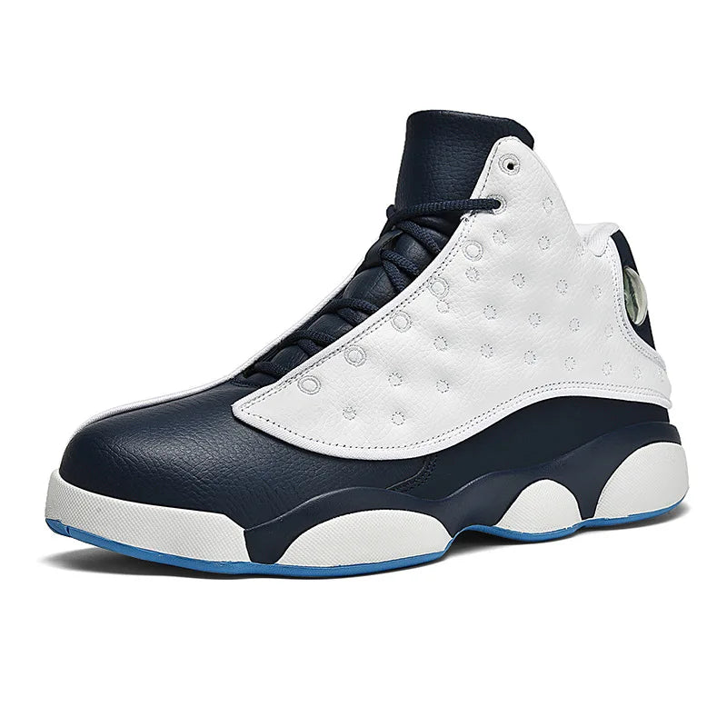 Black White Panda High-Top Basketball Shoes Couples Trendy Casual Microfiber Mesh Upper Non-Slip Rubber Outsole Front Laces