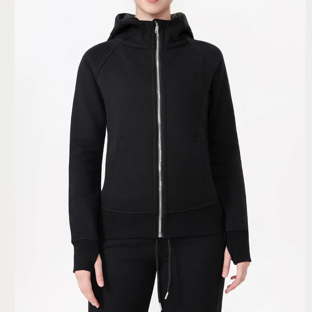 USA Oversea Warehouse Athleisure Stand Collar Warm Windproof Sports Hoodies  Suitable for Outdoor Running