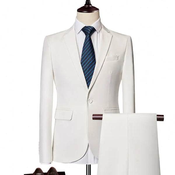 2023 New Men Clothing Slim Fit Casual Office Formal Senior Two Piece Wedding Business Suits