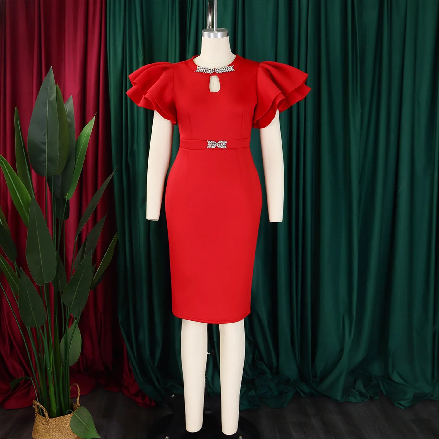 A0580-summer 2025 African Dress Styles Ladies Office Wear Dresses Women Lady Elegant