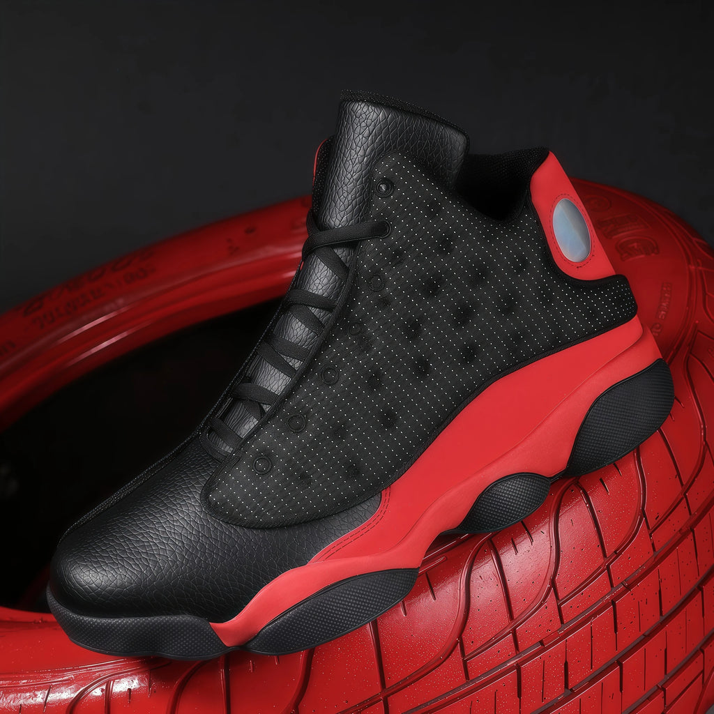 Black White Panda High-Top Basketball Shoes Couples Trendy Casual Microfiber Mesh Upper Non-Slip Rubber Outsole Front Laces