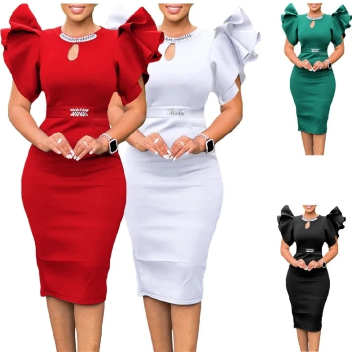 A0580-summer 2025 African Dress Styles Ladies Office Wear Dresses Women Lady Elegant