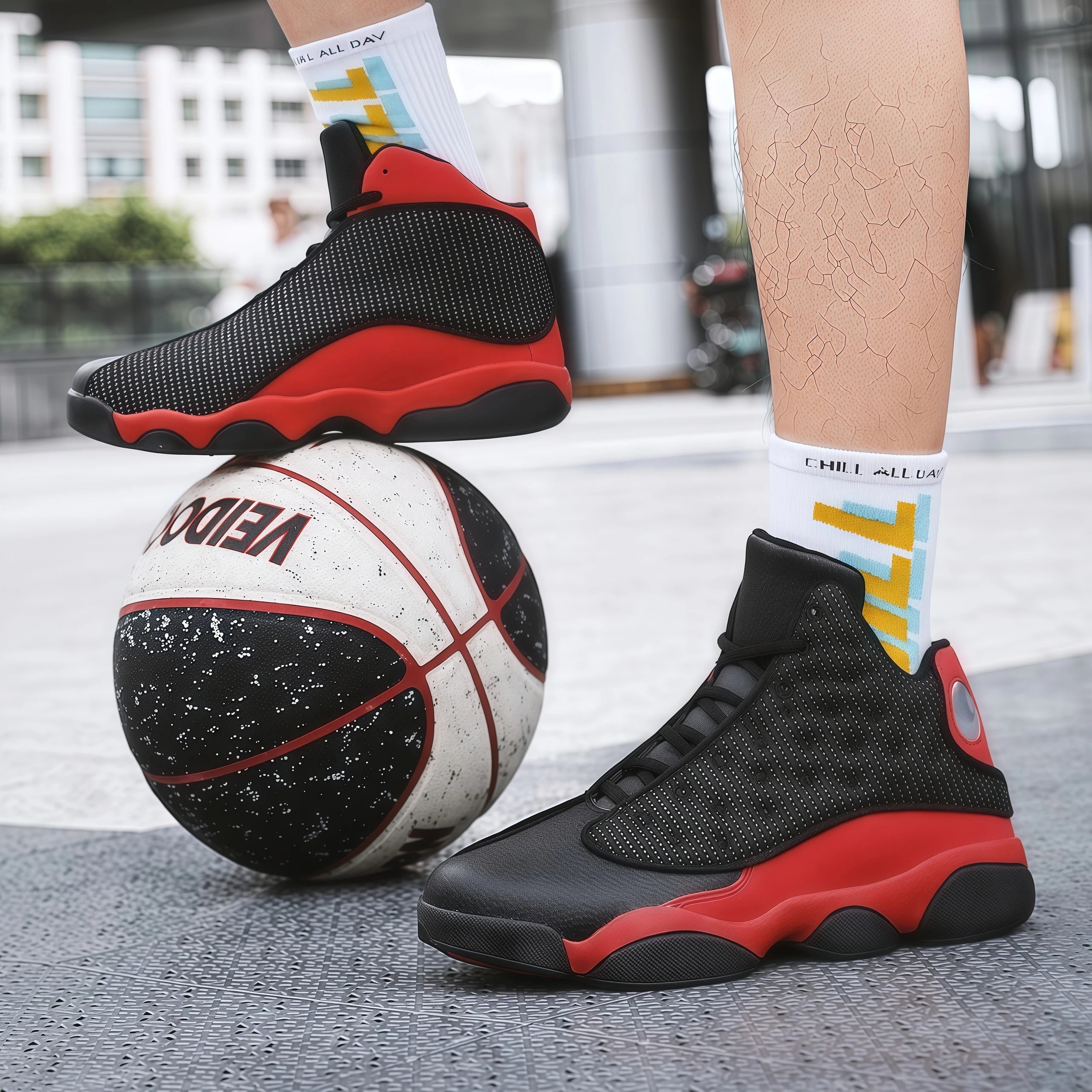 Black White Panda High-Top Basketball Shoes Couples Trendy Casual Microfiber Mesh Upper Non-Slip Rubber Outsole Front Laces