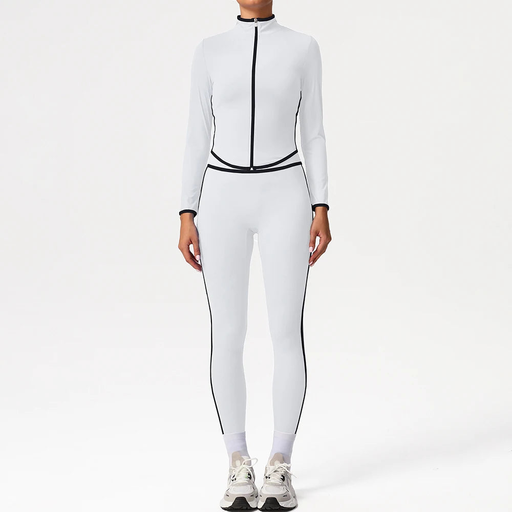 2PCS Sports Set Gym Set Yoga Suit Women Tracksuit Running Workout Clothes Long Sleeve Sports Bra Women's Sportswear Yoga Wear