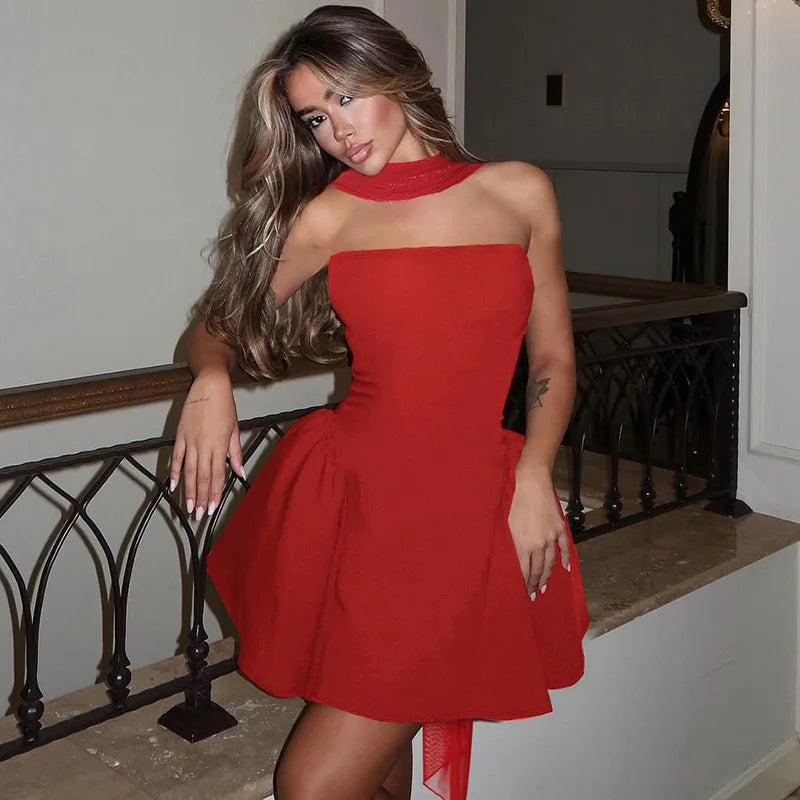 Avrilyaan Off Shoulder Backless Sexy A-line Dress Women 2025 Elegant Party Dress Strapless Bodycon Mini Summer Dress Vestidos