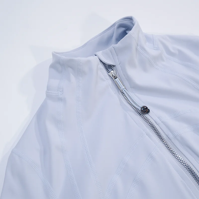 LULU FLORA Women's Yoga Short Sports Jacket with Gold Zipper - Slim Fit Gym Workout Jacket