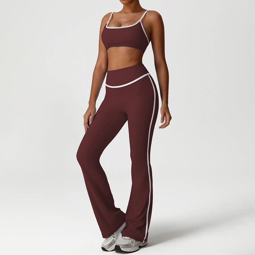 2PCS Sports Set Gym Set Yoga Suit Women Tracksuit Running Workout Clothes Long Sleeve Sports Bra Women's Sportswear Yoga Wear