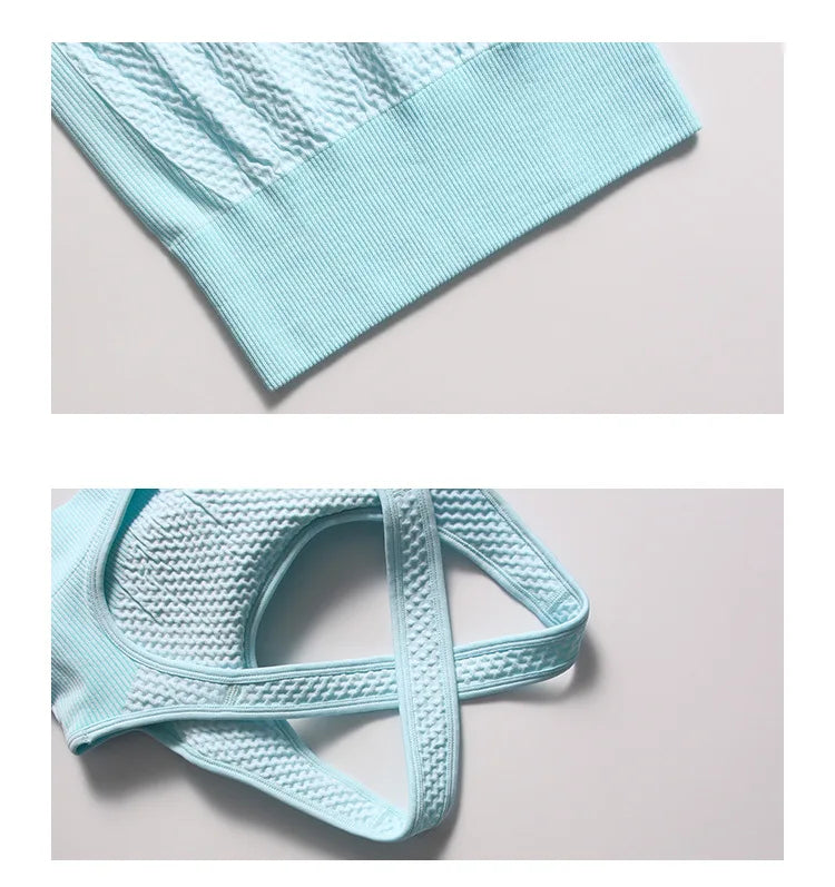 2/3pcs Woman Fitness Sports Yoga Set  Long Sleeves Zipper Jacket Cross Back Bra High Waisted GYM Stretch Leggings Workout Sets