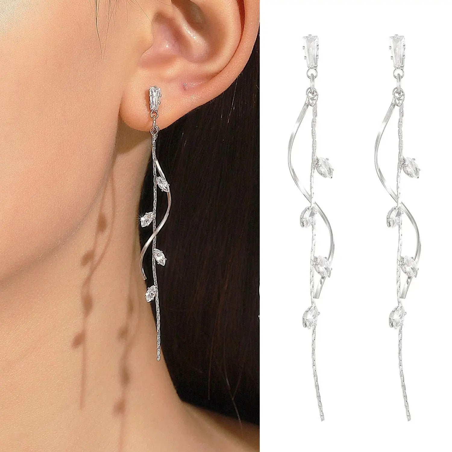 925 Silver Needle Korean Fashion Long Chain Tassel Earrings For Women Metal Earing Jewelry 2026 Trending Women's Drop Earrings