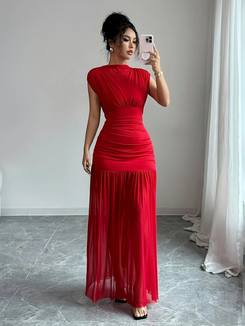 Dresses for Women Fashion Sleeveless Ship Leader Slim Women Dress Elegant Red Folds Dress Women Vestidos De Verano Mujer Q1846