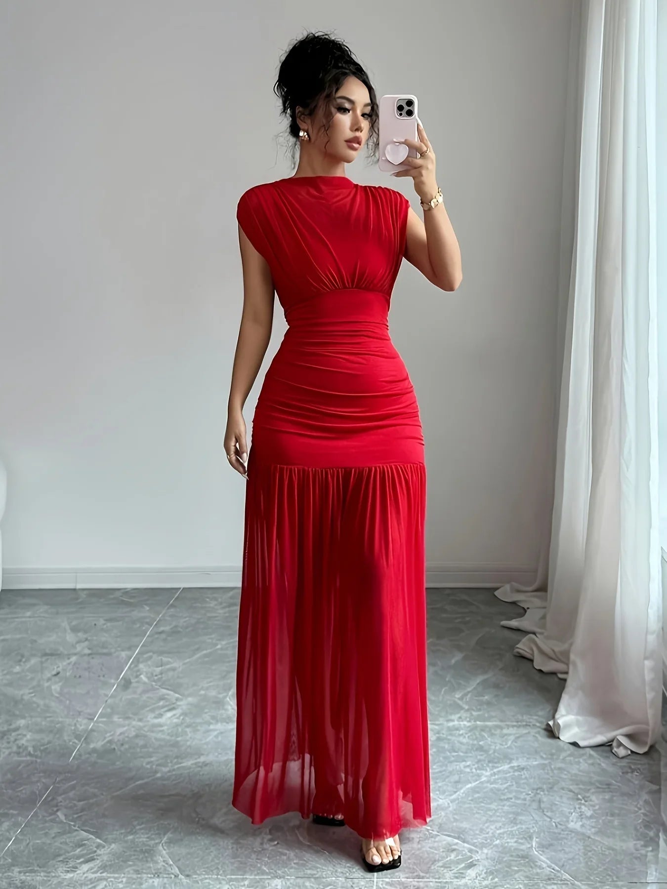 Dresses for Women Fashion Sleeveless Ship Leader Slim Women Dress Elegant Red Folds Dress Women Vestidos De Verano Mujer Q1846