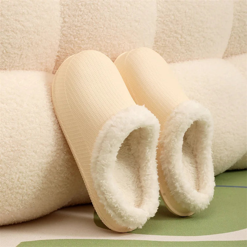 Asgard Women's Winter Plush Slipper Fashion Indoor Thicken And Keep Warm Flat Cotton Slippers Couple Soft Casual House Slippers