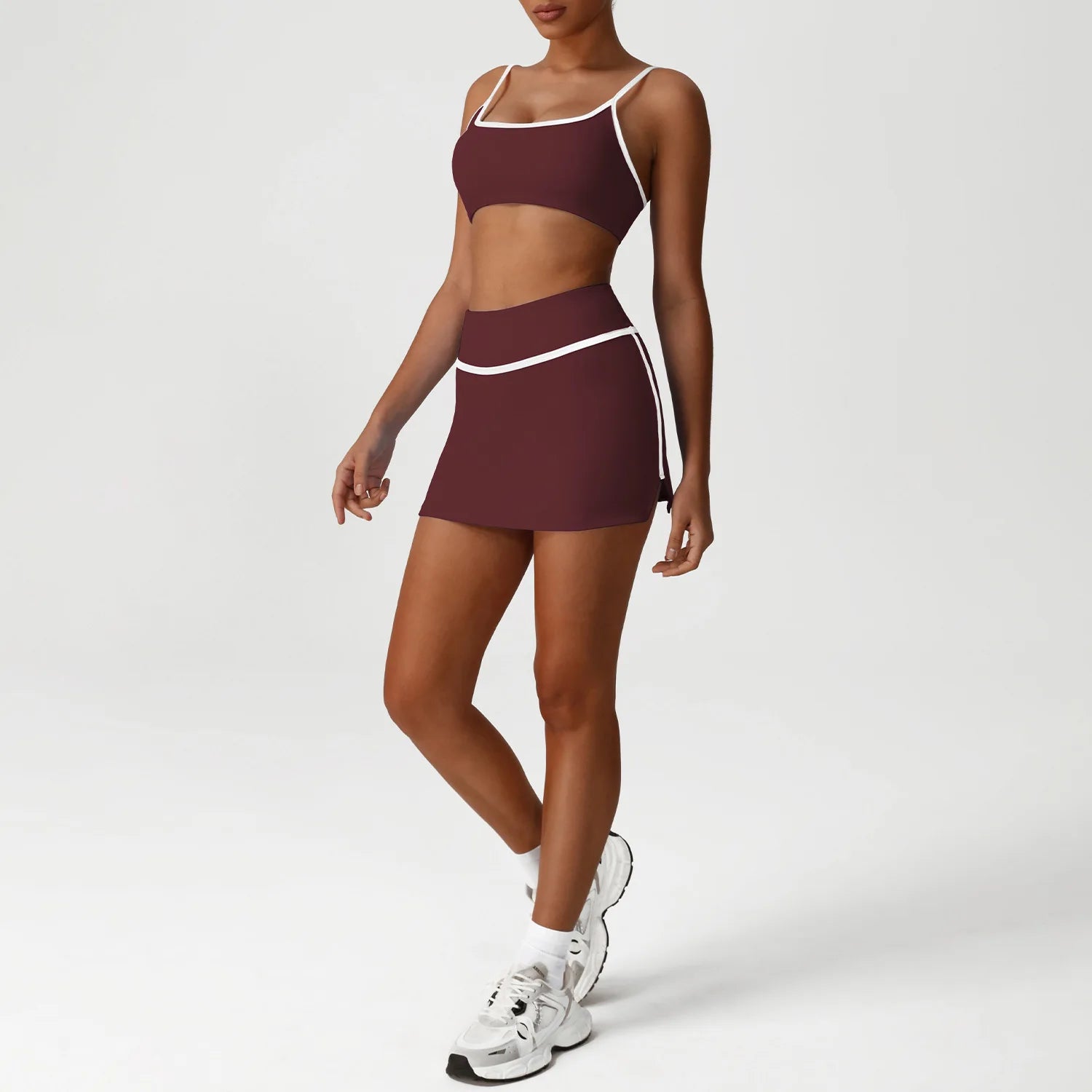 2PCS Sports Set Gym Set Yoga Suit Women Tracksuit Running Workout Clothes Long Sleeve Sports Bra Women's Sportswear Yoga Wear