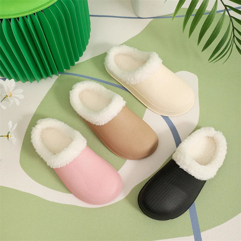 Asgard Women's Winter Plush Slipper Fashion Indoor Thicken And Keep Warm Flat Cotton Slippers Couple Soft Casual House Slippers