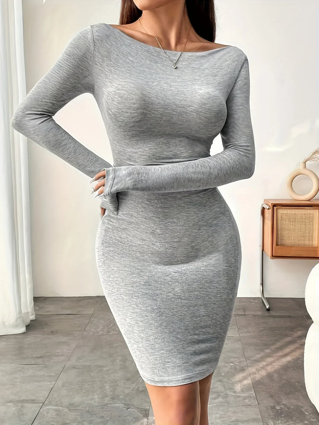 Solid color Sexy Bodycon Dress New Summer Spring Long Sleeve sexy pencil Dresses mini slim dress Women Streetwear