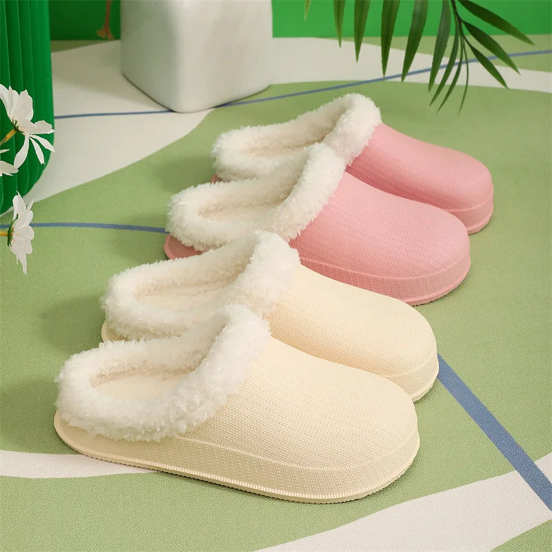 Asgard Women's Winter Plush Slipper Fashion Indoor Thicken And Keep Warm Flat Cotton Slippers Couple Soft Casual House Slippers