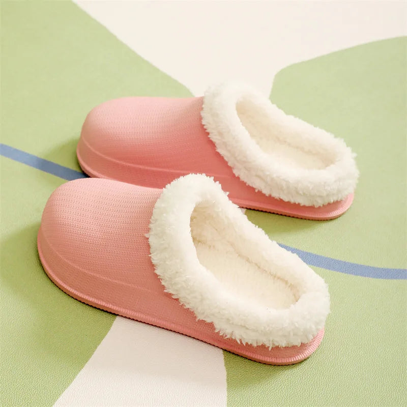 Asgard Women's Winter Plush Slipper Fashion Indoor Thicken And Keep Warm Flat Cotton Slippers Couple Soft Casual House Slippers