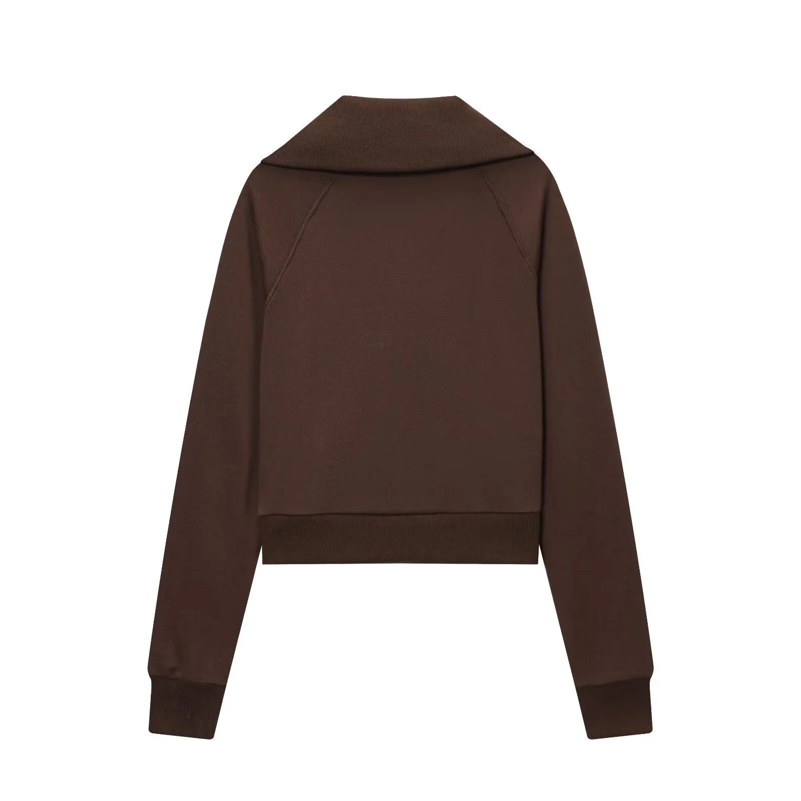 2025 Autumn New Women's Casual Lapel Long-Sleeved Zipper Fleece Jacket + High-Waisted Terry Flared Trousers