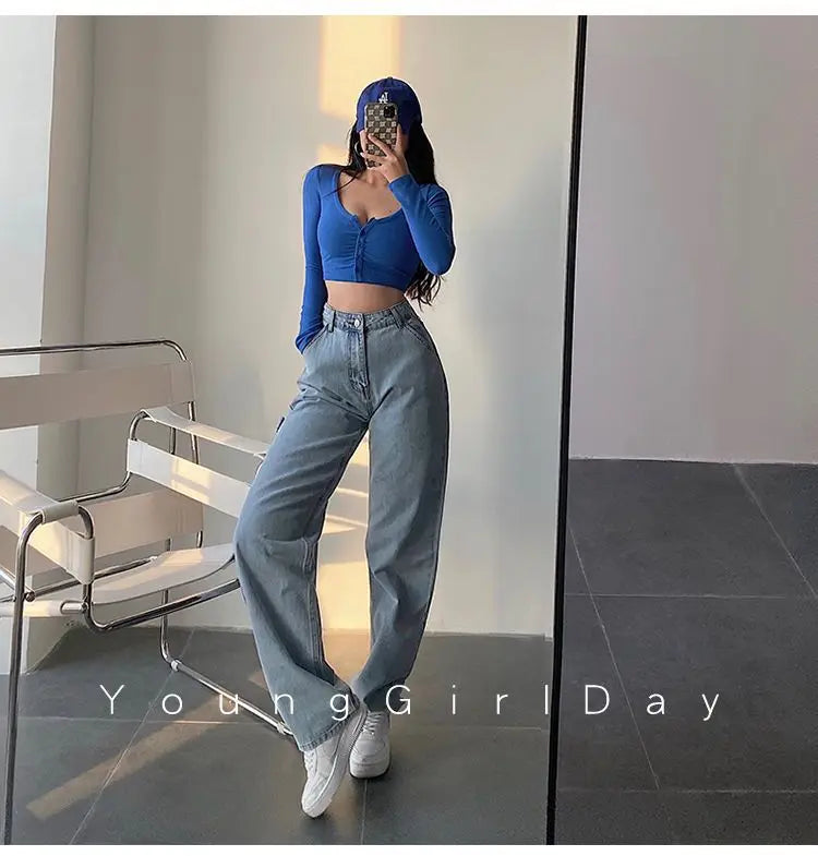 Sexy Hot Girl Tie Dye Long Sleeve T-Shirt Ultra Short Tight Inner Wear Base Shirt Jazz Dancing Black Top Women's Cotton Tee