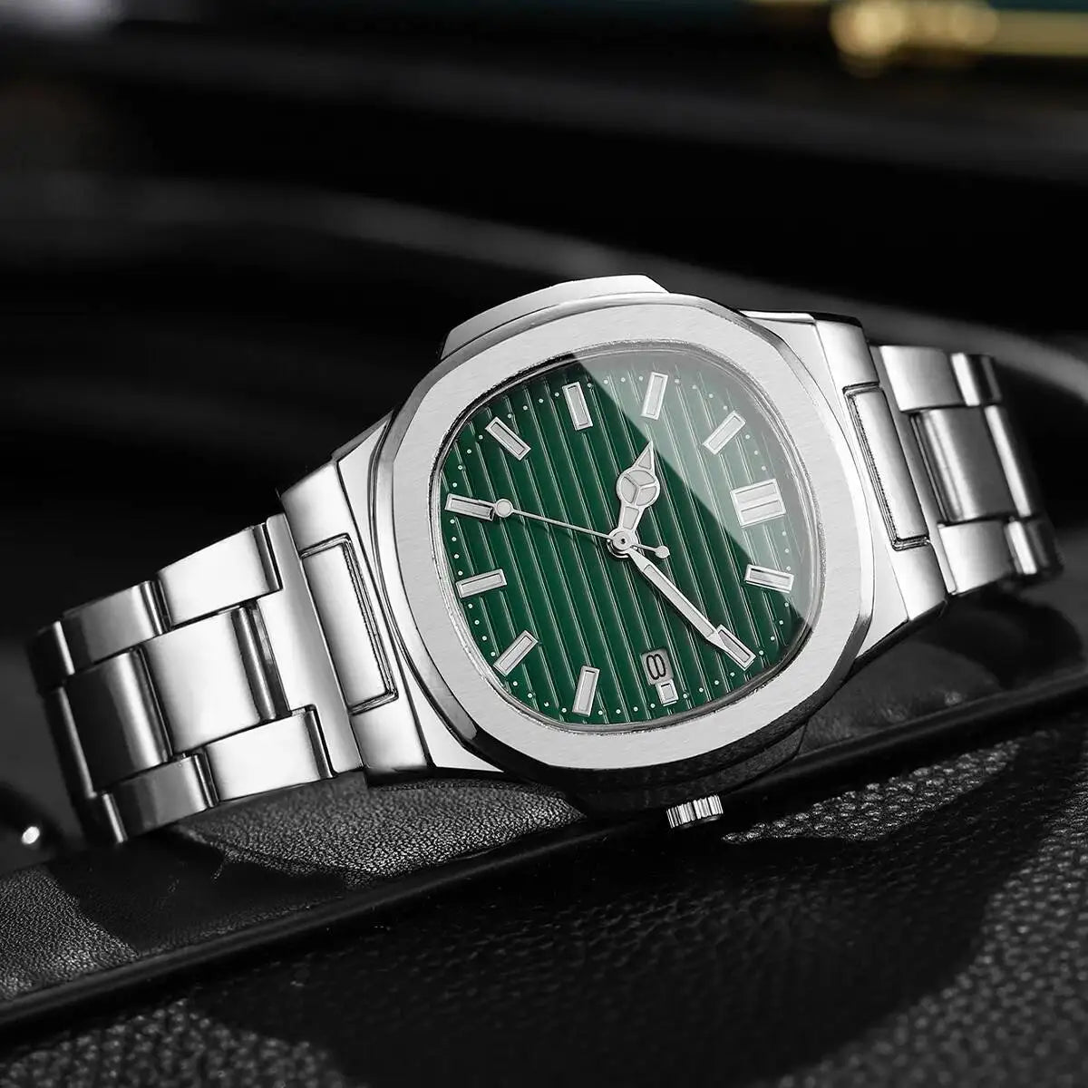 2/4PCS Luxury Men Business Watches Set Fashion Square Dial Quartz Wristwatch with Calendar Reloj Mujer（Without Box）