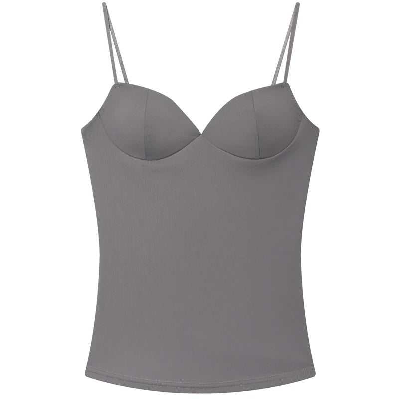 HXAO Burgundy Slip Top Women Summer Sexy Corset Tanks & Camis Fashion Sleeveless Backless Bra Top Chic Elegant Bustier Camisole