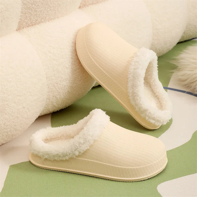 Asgard Women's Winter Plush Slipper Fashion Indoor Thicken And Keep Warm Flat Cotton Slippers Couple Soft Casual House Slippers