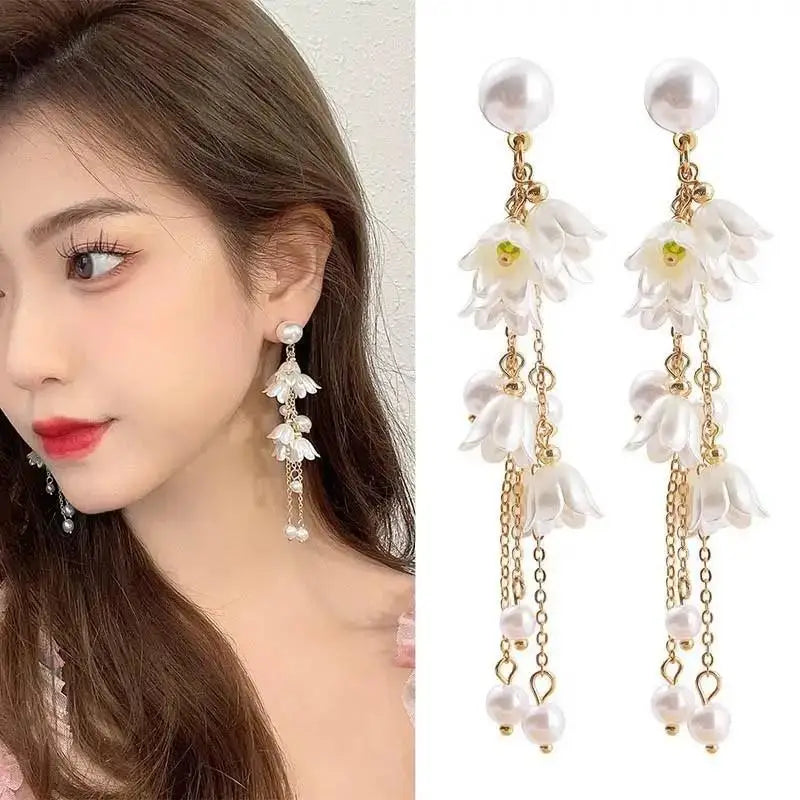 925 Silver Needle Korean Fashion Long Chain Tassel Earrings For Women Metal Earing Jewelry 2026 Trending Women's Drop Earrings