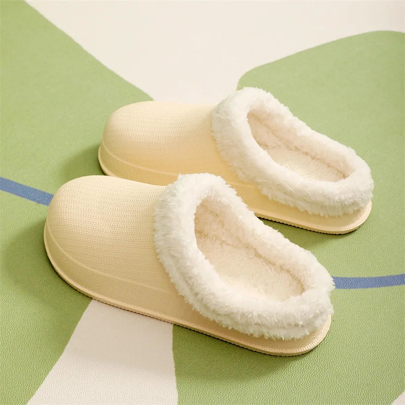 Asgard Women's Winter Plush Slipper Fashion Indoor Thicken And Keep Warm Flat Cotton Slippers Couple Soft Casual House Slippers