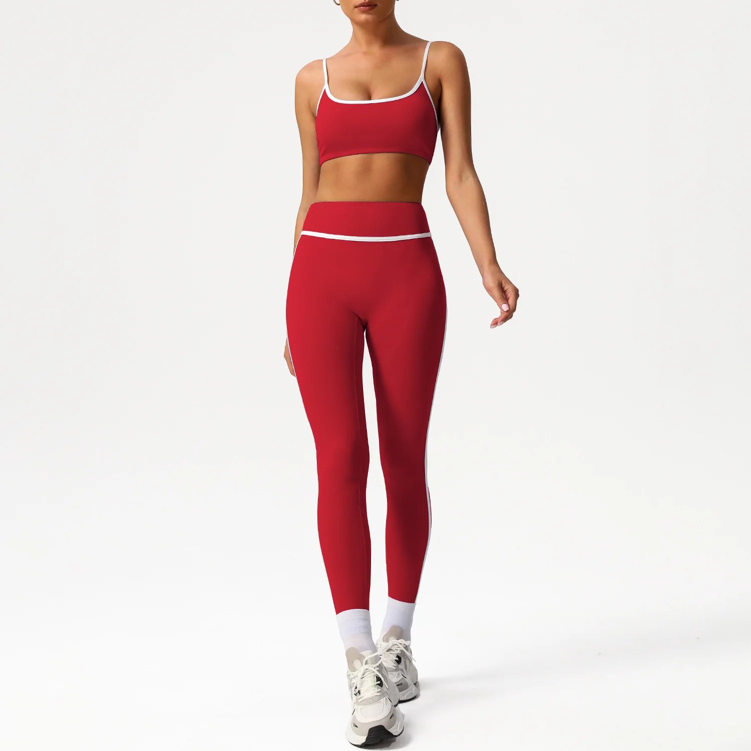 2PCS Sports Set Gym Set Yoga Suit Women Tracksuit Running Workout Clothes Long Sleeve Sports Bra Women's Sportswear Yoga Wear