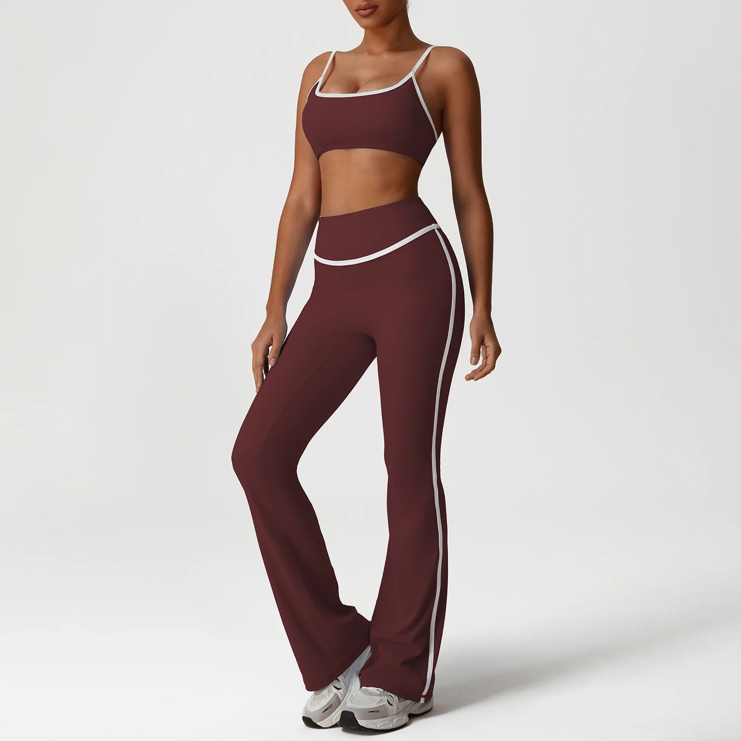 2PCS Sports Set Gym Set Yoga Suit Women Tracksuit Running Workout Clothes Long Sleeve Sports Bra Women's Sportswear Yoga Wear