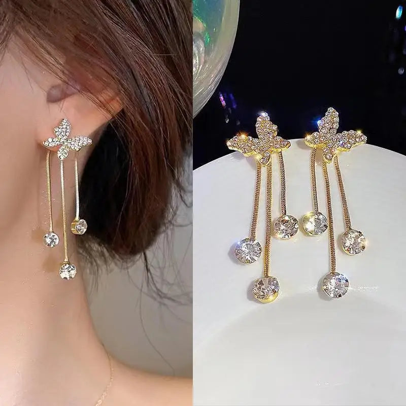 925 Silver Needle Korean Fashion Long Chain Tassel Earrings For Women Metal Earing Jewelry 2026 Trending Women's Drop Earrings