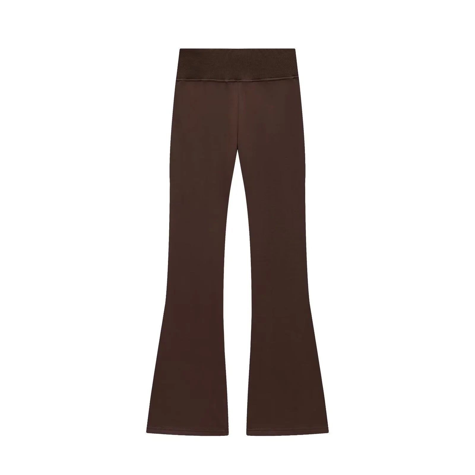 2025 Autumn New Women's Casual Lapel Long-Sleeved Zipper Fleece Jacket + High-Waisted Terry Flared Trousers