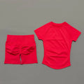 2 Pieces Impact Sports Sets Short Sleeve Seamless Yoga Top Fitness Set Women Workout Running Sports Shorts Gym Suit