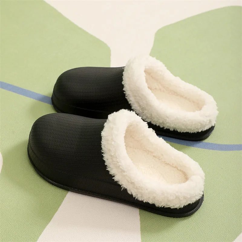 Asgard Women's Winter Plush Slipper Fashion Indoor Thicken And Keep Warm Flat Cotton Slippers Couple Soft Casual House Slippers